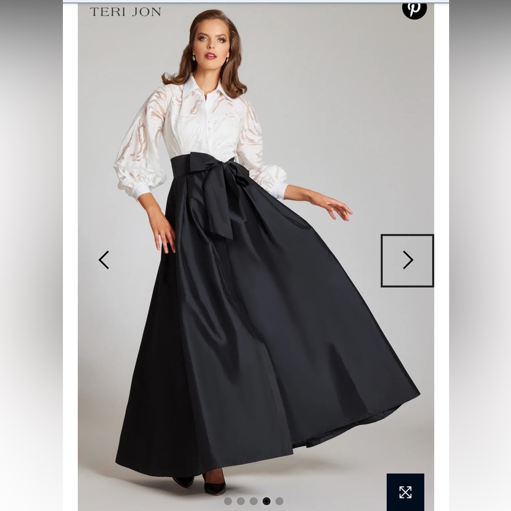 Rickie Freeman Dress Organza Burnout Top With Taffeta Skirt